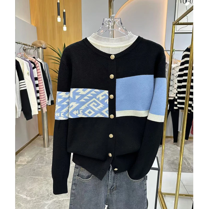 【589艾蓝格开衫】早秋新款宽松设计感上衣女针织衫显瘦百搭