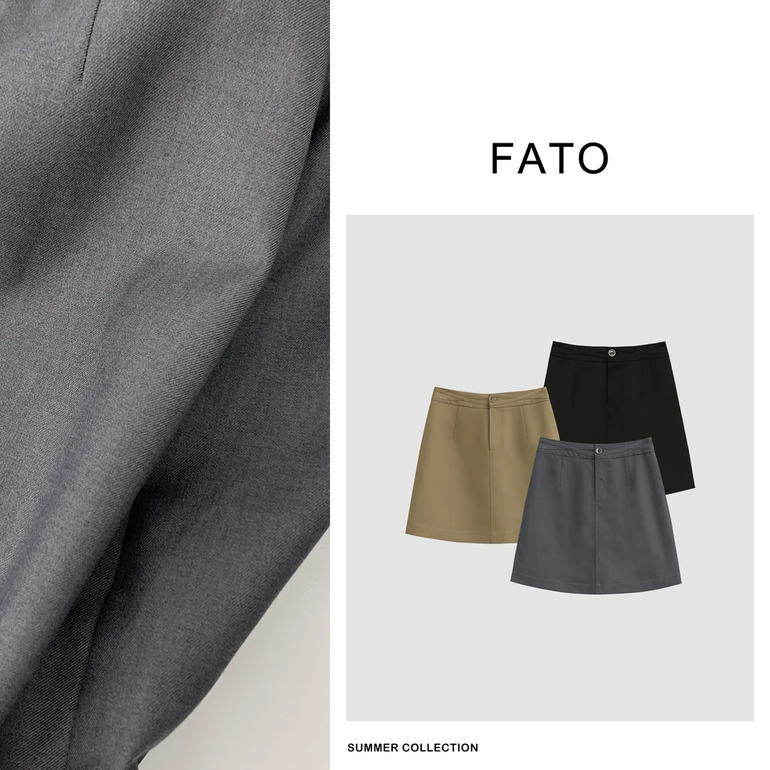 【郑买买】百搭女士简约气质纯色休闲春季设计短裙 HH30907Q1