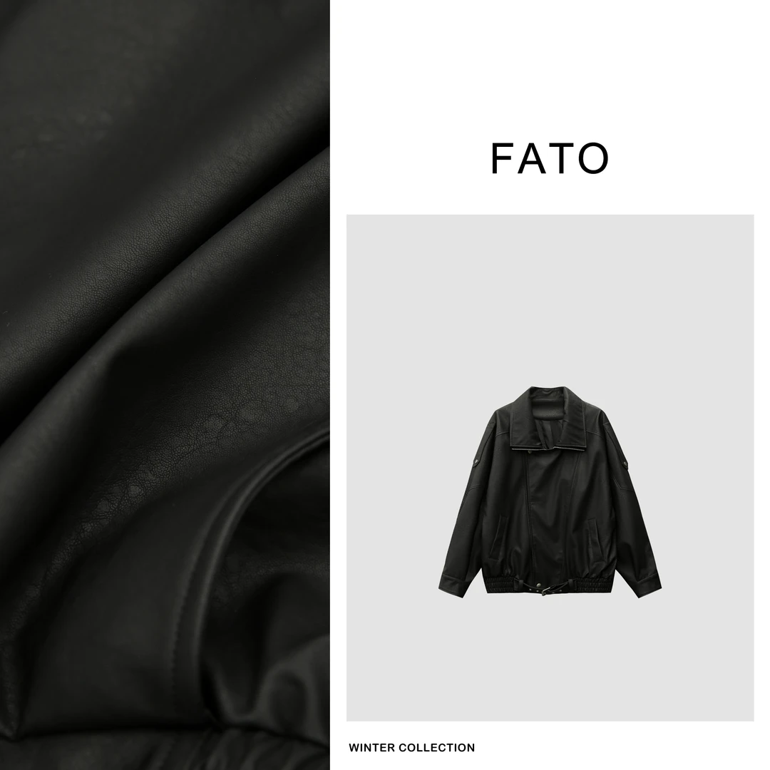 【郑买买】夜摩罗 秋冬复古质感简约酷飒廓形皮衣 YZ41010W2