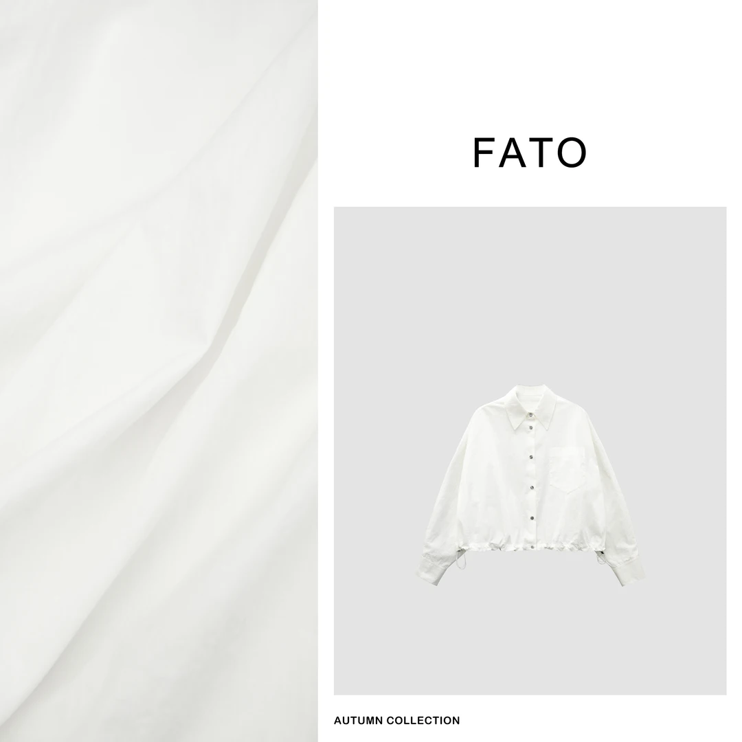 fattonny郑买买【抽绳翻领短衬衫】小众设计宽松休闲衬衣 HH40802W1