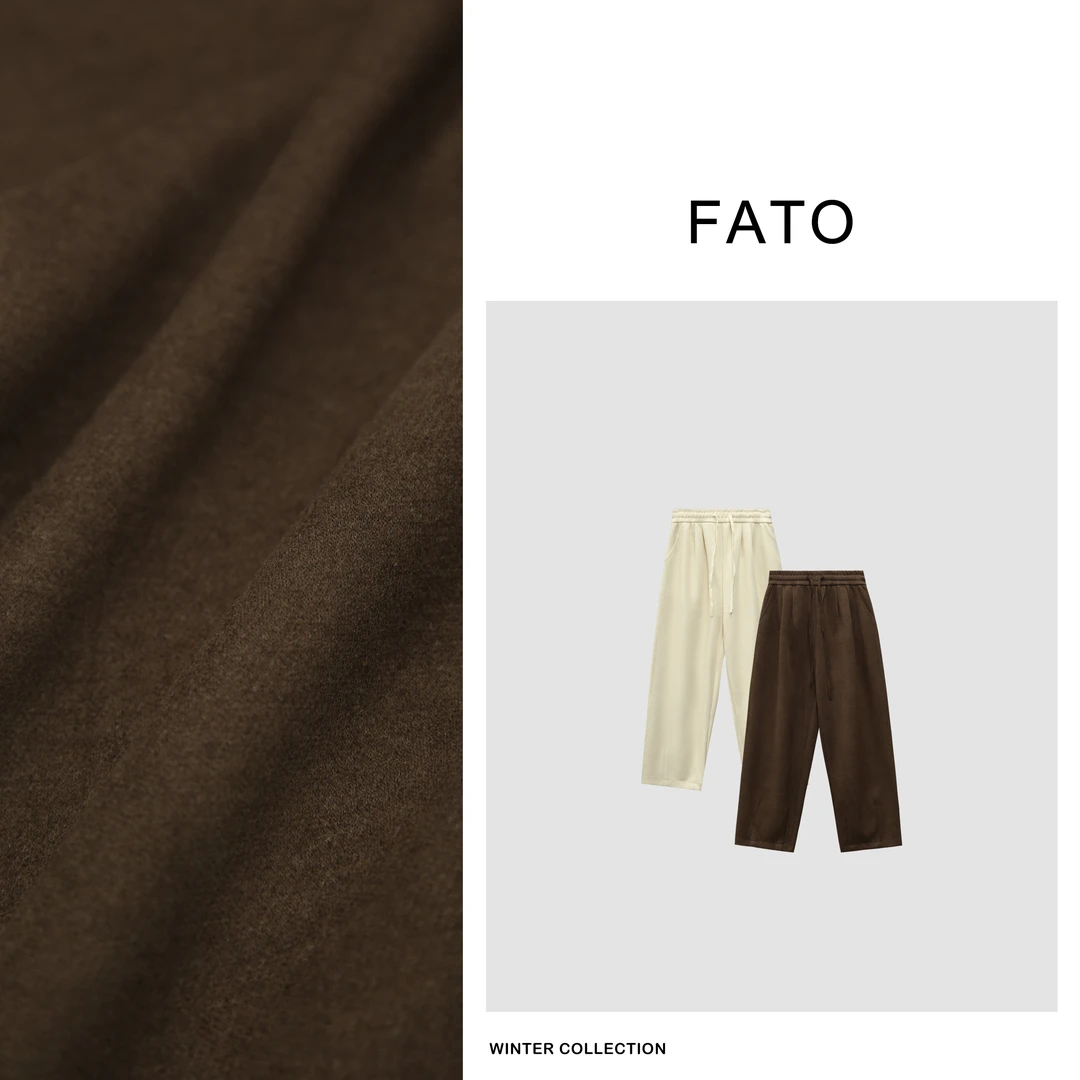 【郑买买】奶酪威化 绵羊毛百搭宽松抽绳休闲裤 XM41010K1