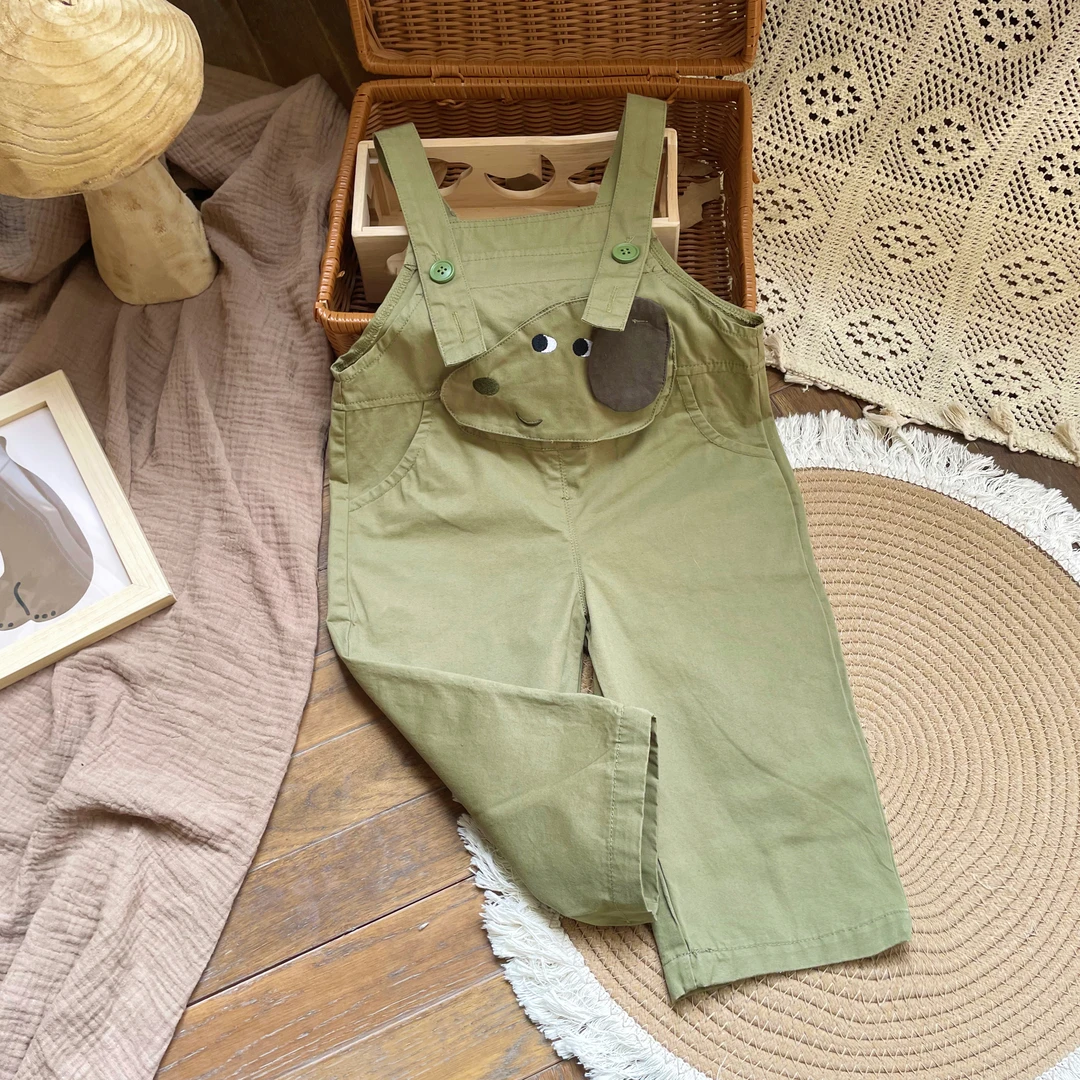 【现货】CK245011橘止皮2024春秋男小童纯棉卡通小狗背带裤