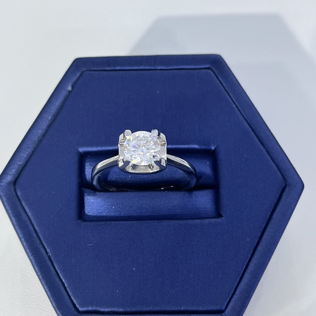 925银莫桑石银制品 【冰阿姨专属】s925银镶嵌莫桑戒指12-1DT135H25