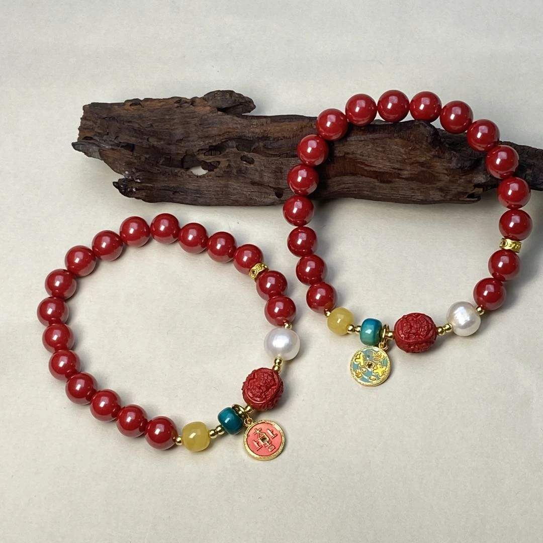 含辰砂工艺品【星浩好物】朱砂手串-QT125H289【多样性发一件】8mm