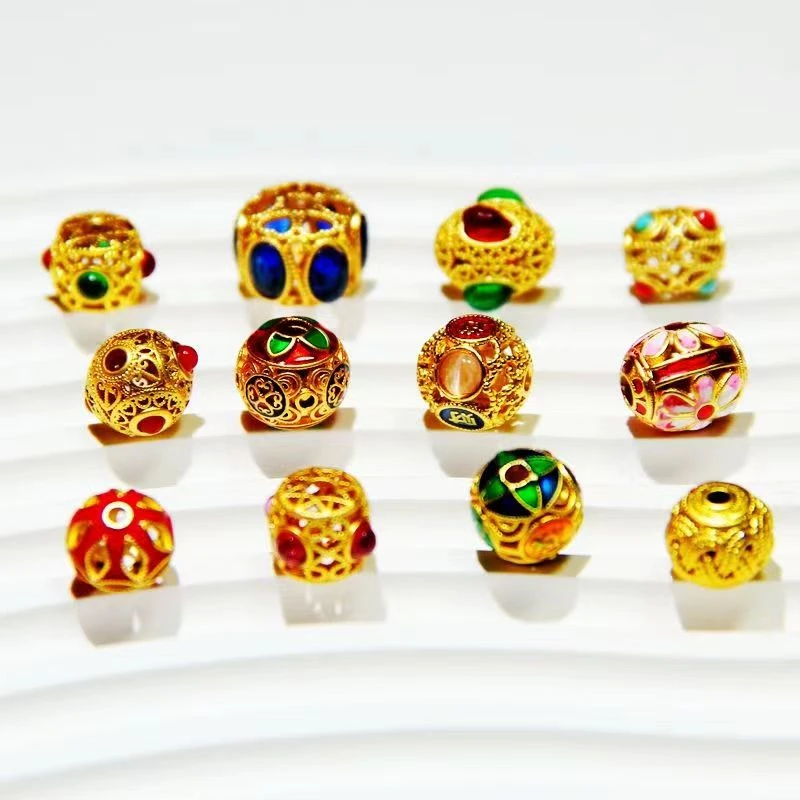 铜合金手链 铜合金纯手工滴油珐琅彩手工滴油手脚链挂DIY饰品配件