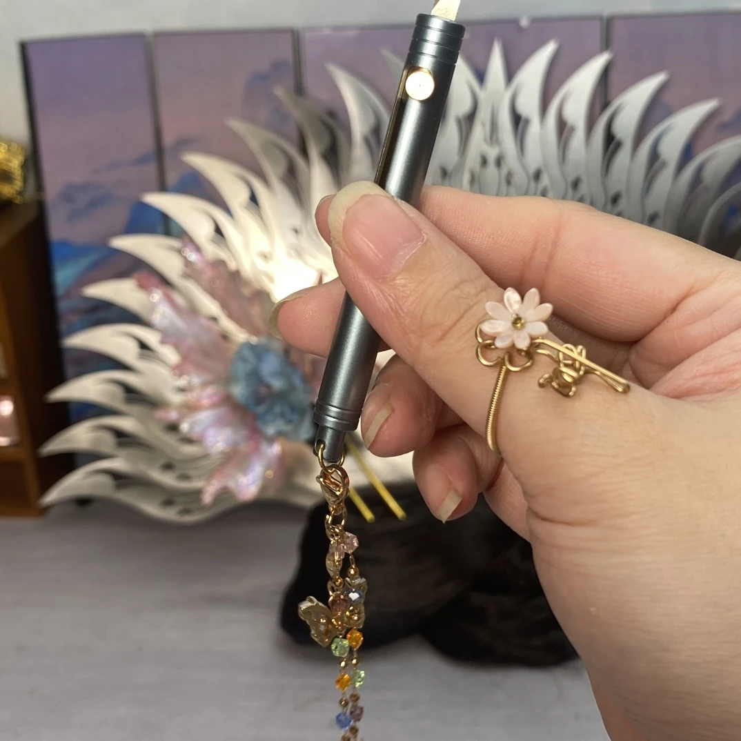 铜合金仿水晶戒指 仿水晶吊坠牙签刻刀二合一款