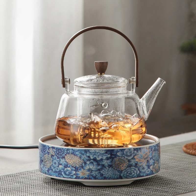 炉世界万花青花炉 陶瓷电陶炉 家用电茶炉烧水煮茶器耐高温玻璃壶