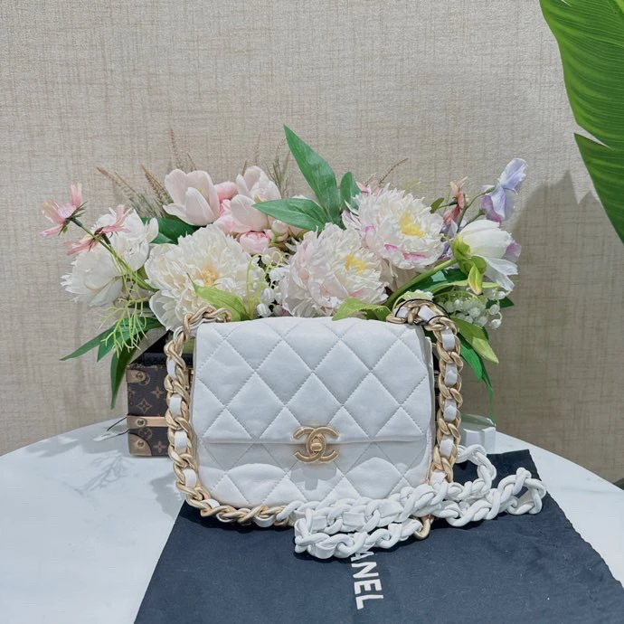 99新 Chanel/香奈儿 白金粗链条方胖子包 芯