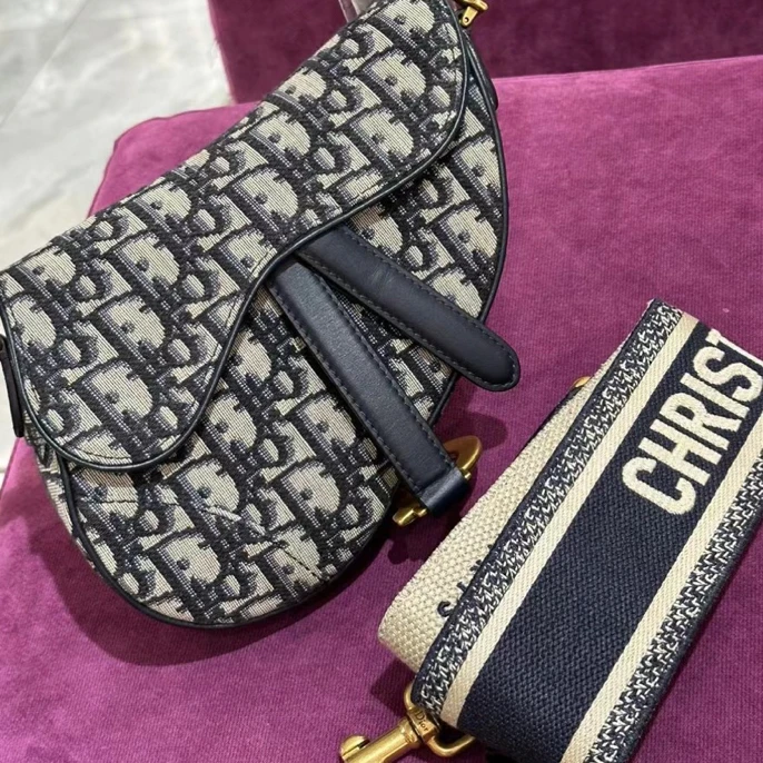 99新 DIOR/迪奥 老花马鞍包小号