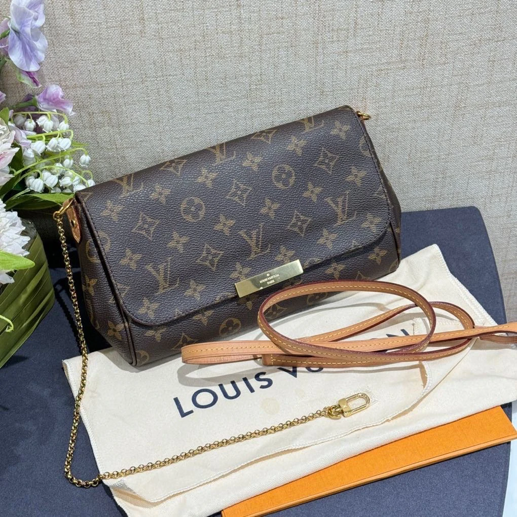 95新 LouisVuitton/路易威登 老花favourite 挚爱单肩包大号 20年