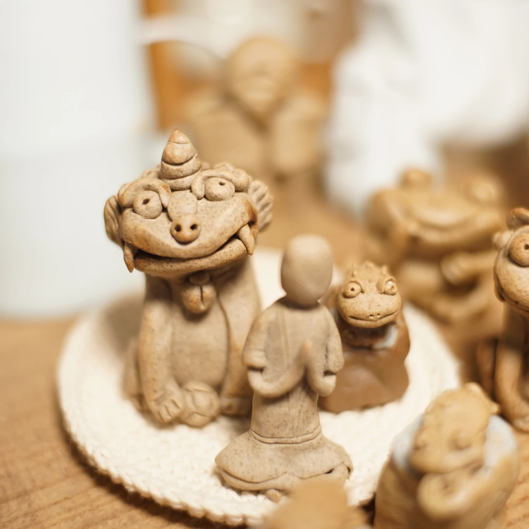 手工小狮子 茶宠 全手工 单个价格 雕塑