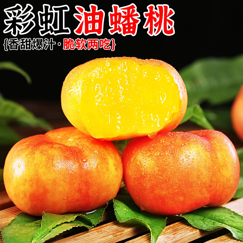 【超甜】彩虹黄金油蟠桃7-7品种4斤芒果蟠桃新鲜桃子水蜜桃2斤水果