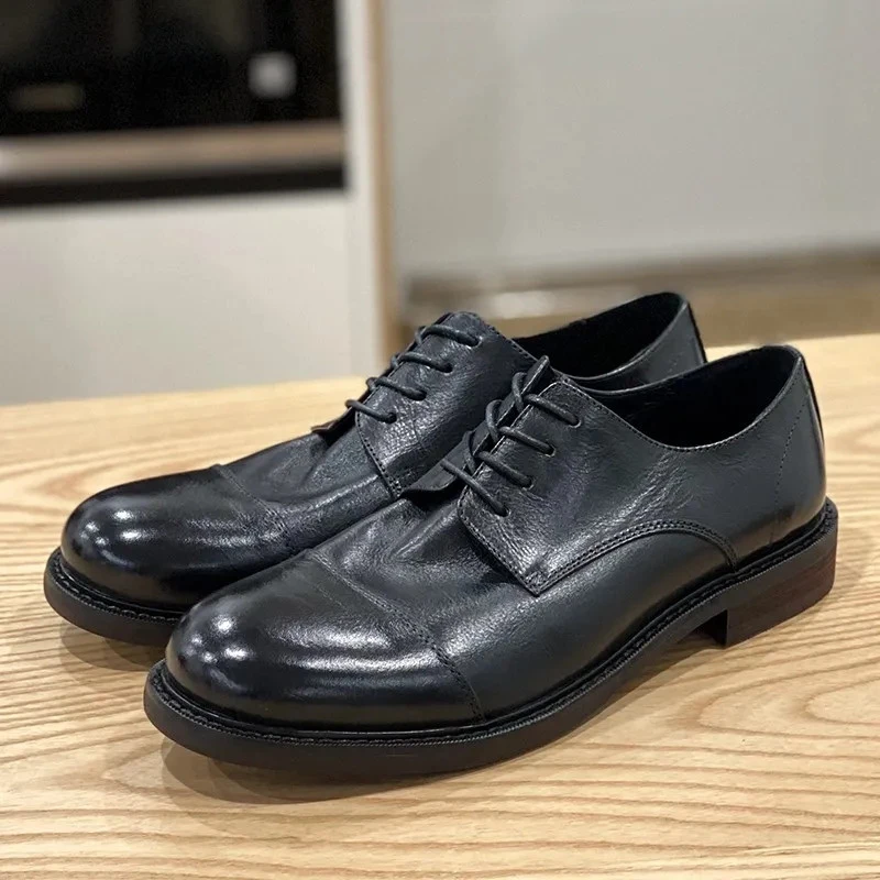 帕达索三接头男士皮鞋男结婚新郎鞋手工英伦大头男鞋 211007-CLG