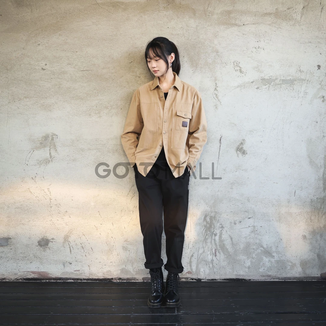 秋季新款纯棉重磅复古夹克休闲百搭经典复古舒适透气时尚经典