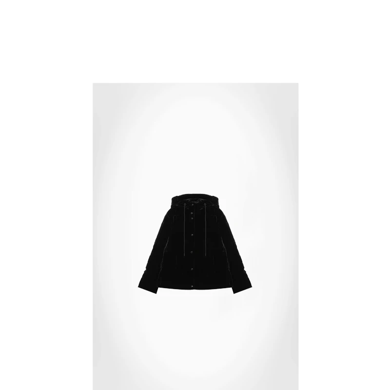 24冬丝绒连帽宽松保暖桑蚕丝鹅绒外套【100%桑蚕丝】ABMLK314