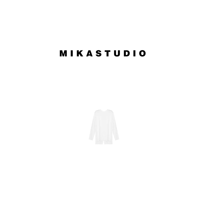 MIKASTUDIO/醋酸防晒宽松慵懒后背开衩长袖罩衫JM213019