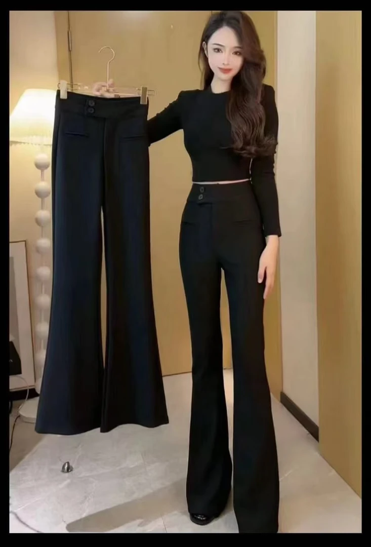 （人鱼裤）2024秋季新款高腰气质显瘦高弹百搭微辣西服裤