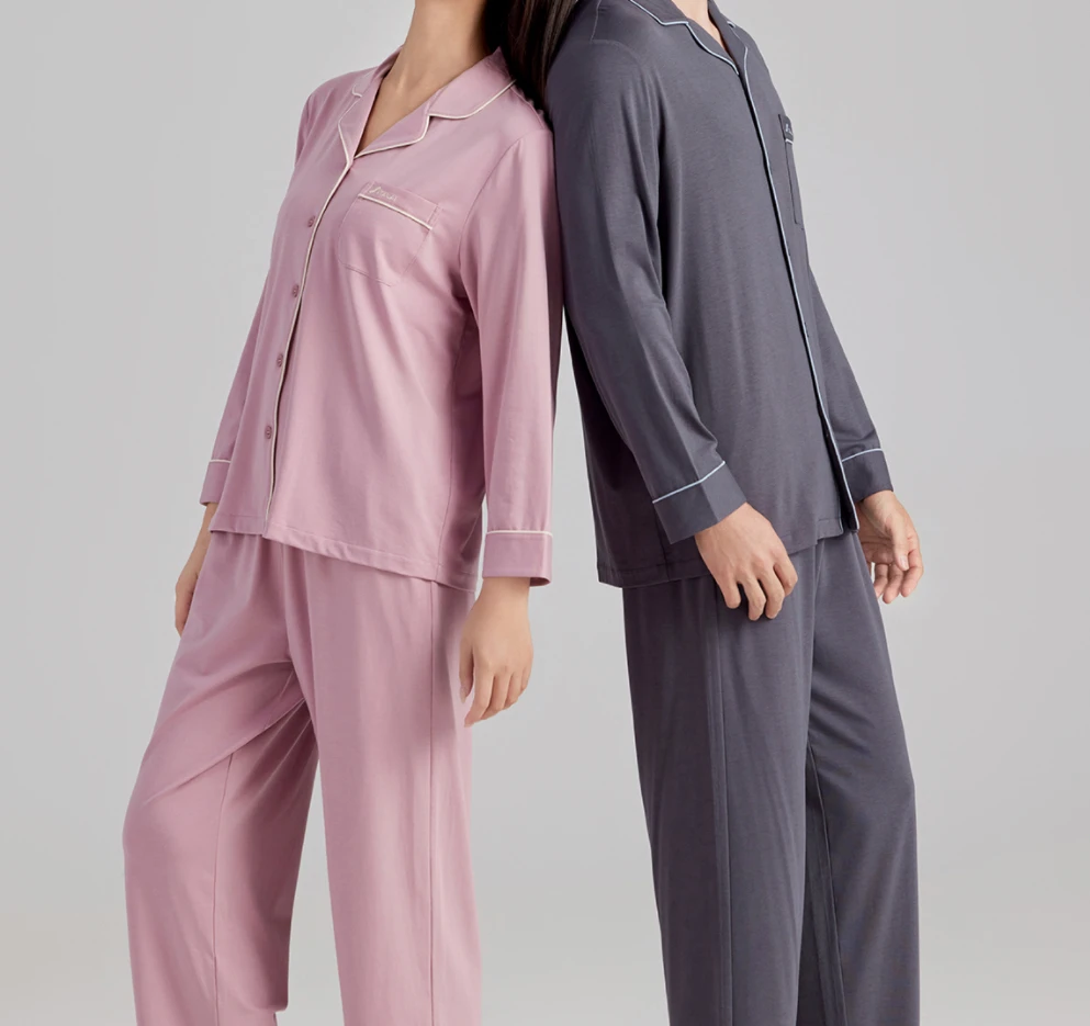 【岳姐姐专属】男士冰感棉长袖长裤休闲舒适家居服睡衣套装4290