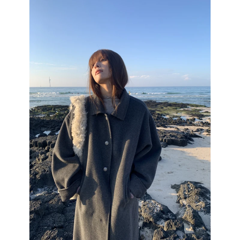 CHACHASTU【年中清】全羊毛双面呢 毛呢外套女秋冬呢子大衣ZRS555