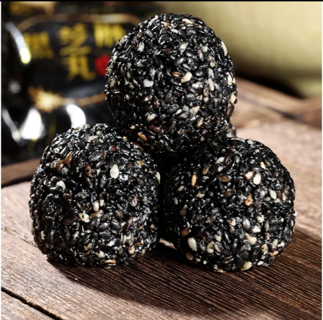 新疆黑芝麻丸手工制作玫瑰味原味500g零食开袋即食九蒸九晒营养