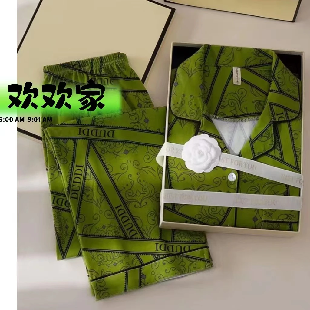 简丹生活【绿色古家】小众设计可外穿睡衣春秋长袖家居服