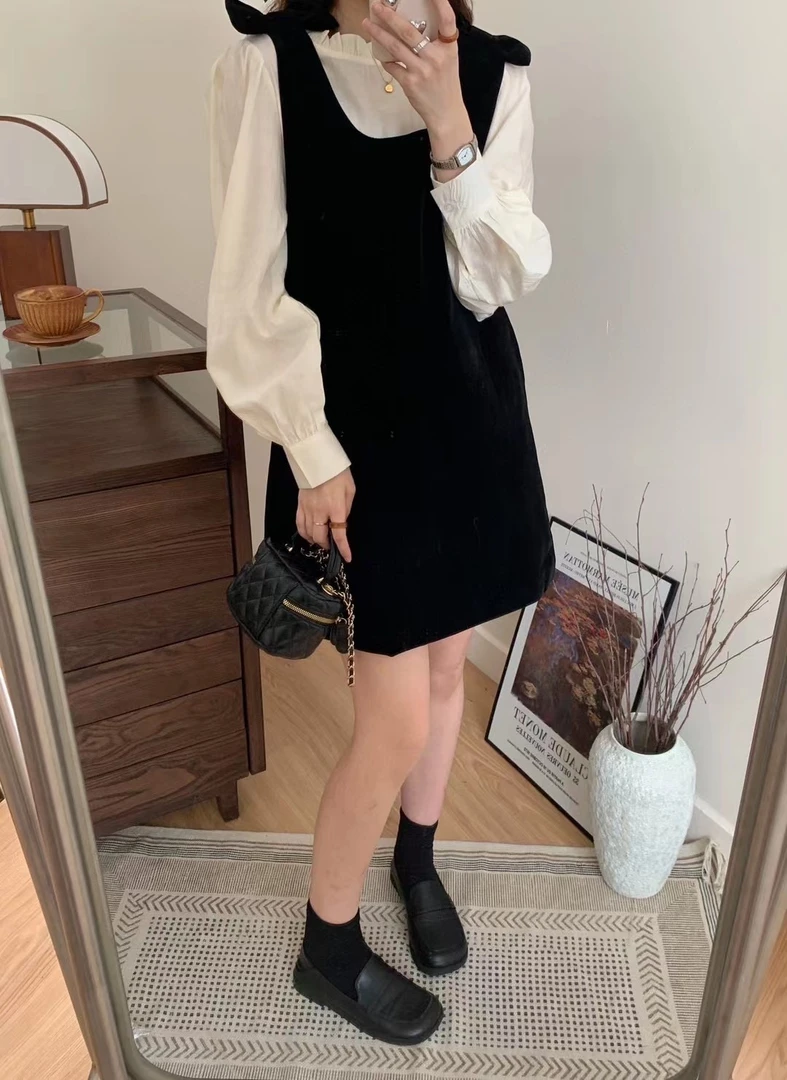 表妹小个子女装秋季新款减龄甜美气质A字裙显瘦洋气套装裙两件套