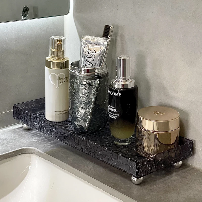 卫生间置物架浴室化妆品台面托盘架子洗手间厕所洗漱台用品收纳架