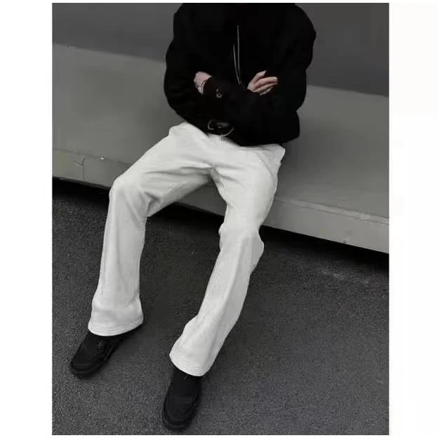 白花灰休闲微喇卫裤男春夏季ootd高级感痞帅裤子cleanfit显瘦