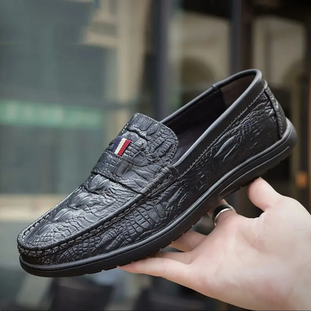 男士豆豆鞋男真皮软底休闲皮鞋一脚蹬懒人鞋子透气时尚潮流8688