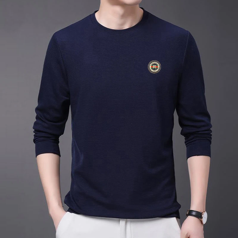 19.9品牌男装套头圆领男士卫衣2024秋季新款长袖时尚商务印花T恤
