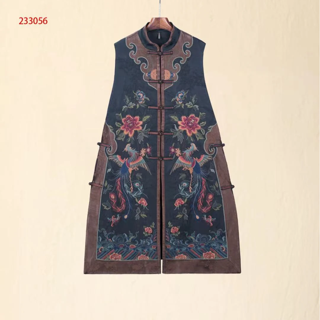 墨染锦年（再见时光）长款马甲高档中国风复古秋季精工刺绣休闲