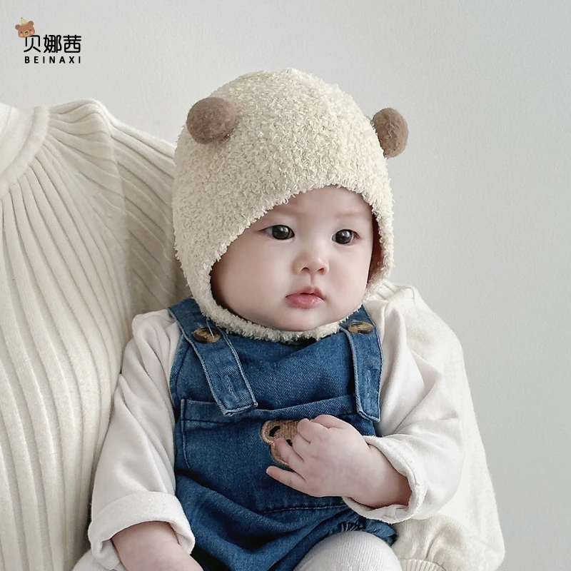 宝宝帽子春秋婴儿帽网红毛线帽婴儿秋冬帽子韩国风男女宝宝针织帽