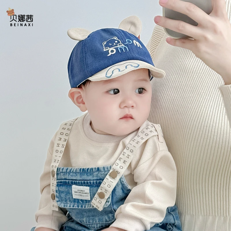 Beinaqian/贝娜茜婴儿帽子春秋季薄款宝宝男鸭舌帽外出帅气棒球帽