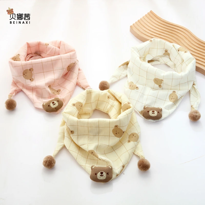 Beinaqian/贝娜茜儿童围巾宝宝可爱围脖女童保暖防风三角巾