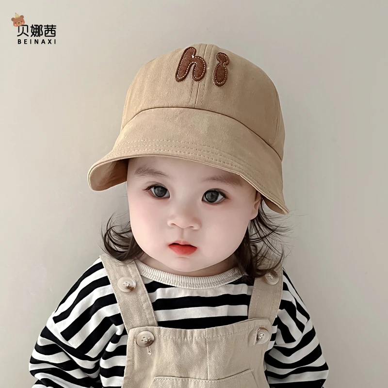 宝宝帽子春秋遮阳帽男婴儿盆帽儿童外出防晒渔夫帽夏季大帽檐男童