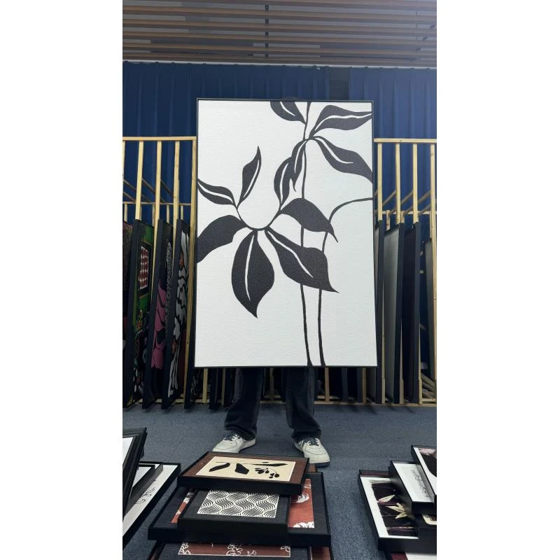 侘寂奶油风客厅装饰画高级感沙发背景墙挂画抽象砂岩玄关画80120