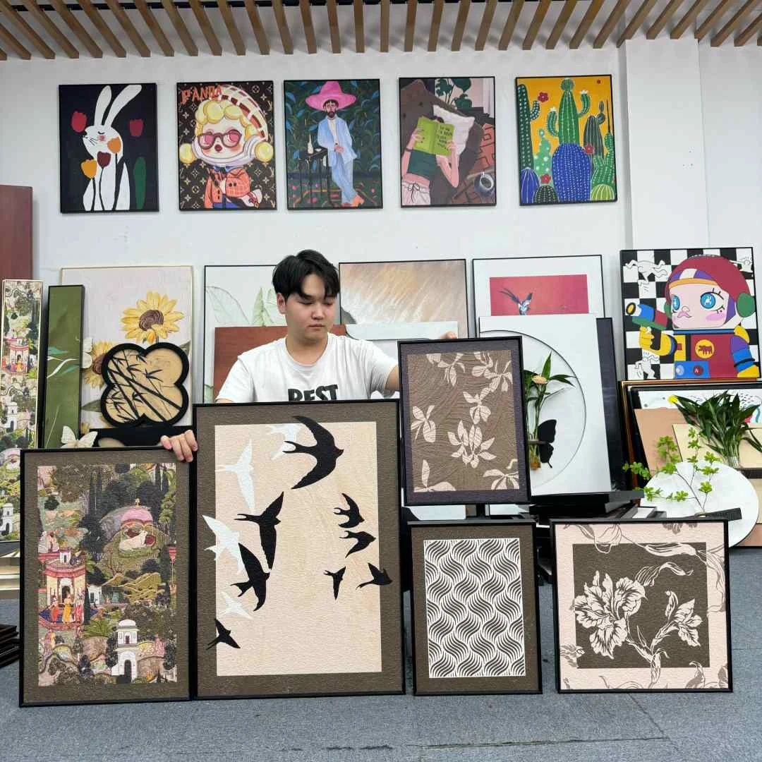 中古风客厅装饰画花园沙发背景墙挂画法式复古艺术组合壁画500