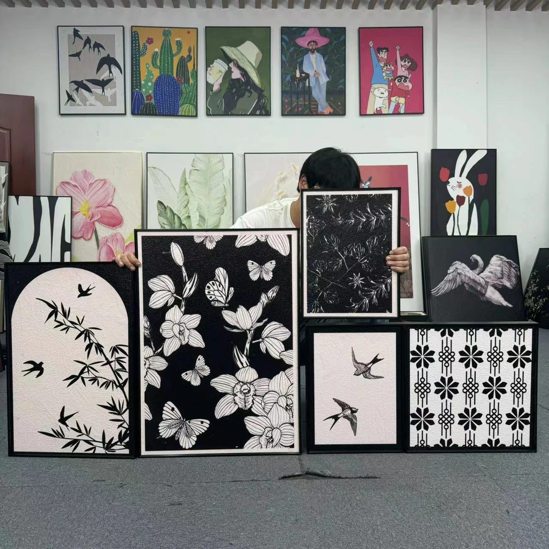 中古风组合挂画客厅装饰画法式复古高级小众沙发背景墙壁画500