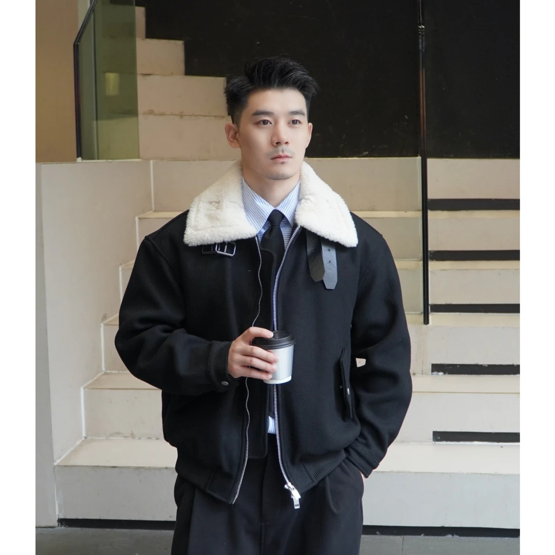 Adresscode 毛尼短款翻领棉服夹克毛领设计款 SE-99334