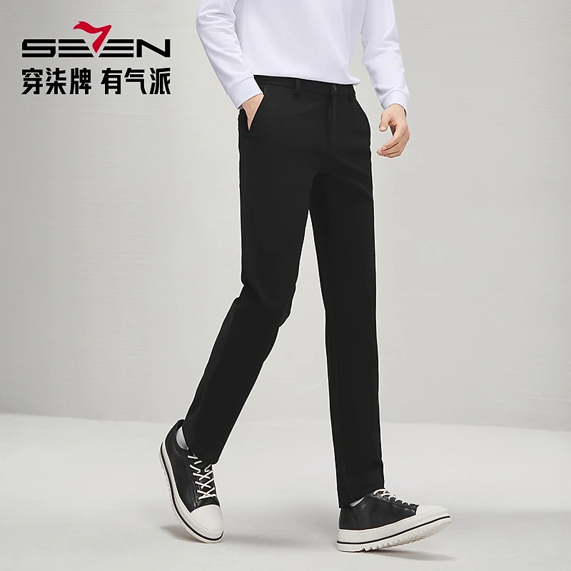 【灯芯绒】柒牌男装秋冬新款潮流休闲裤商务百搭修身直筒男士长裤