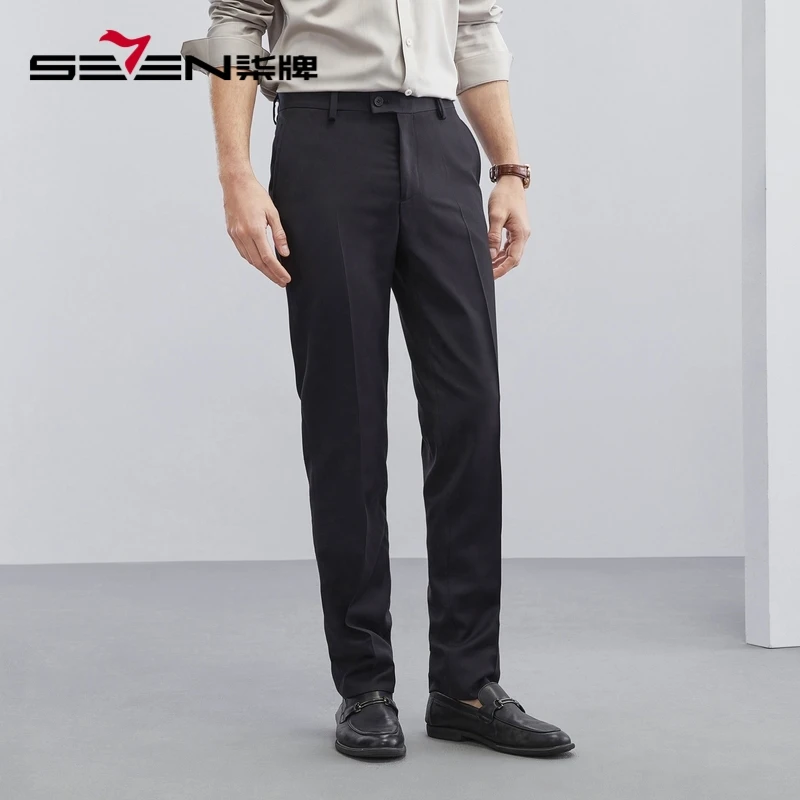 柒牌西装休闲裤23春季新款商务户外舒适弹力直筒百搭长裤雅丹风