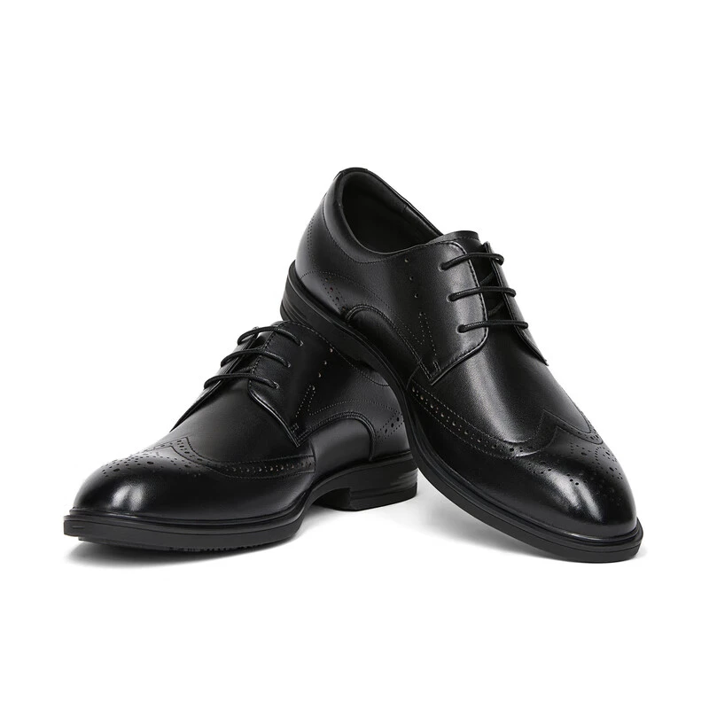 柒牌休闲男士商务鞋舒适时尚经典圆头百搭透气低帮鞋通勤黑色鞋子