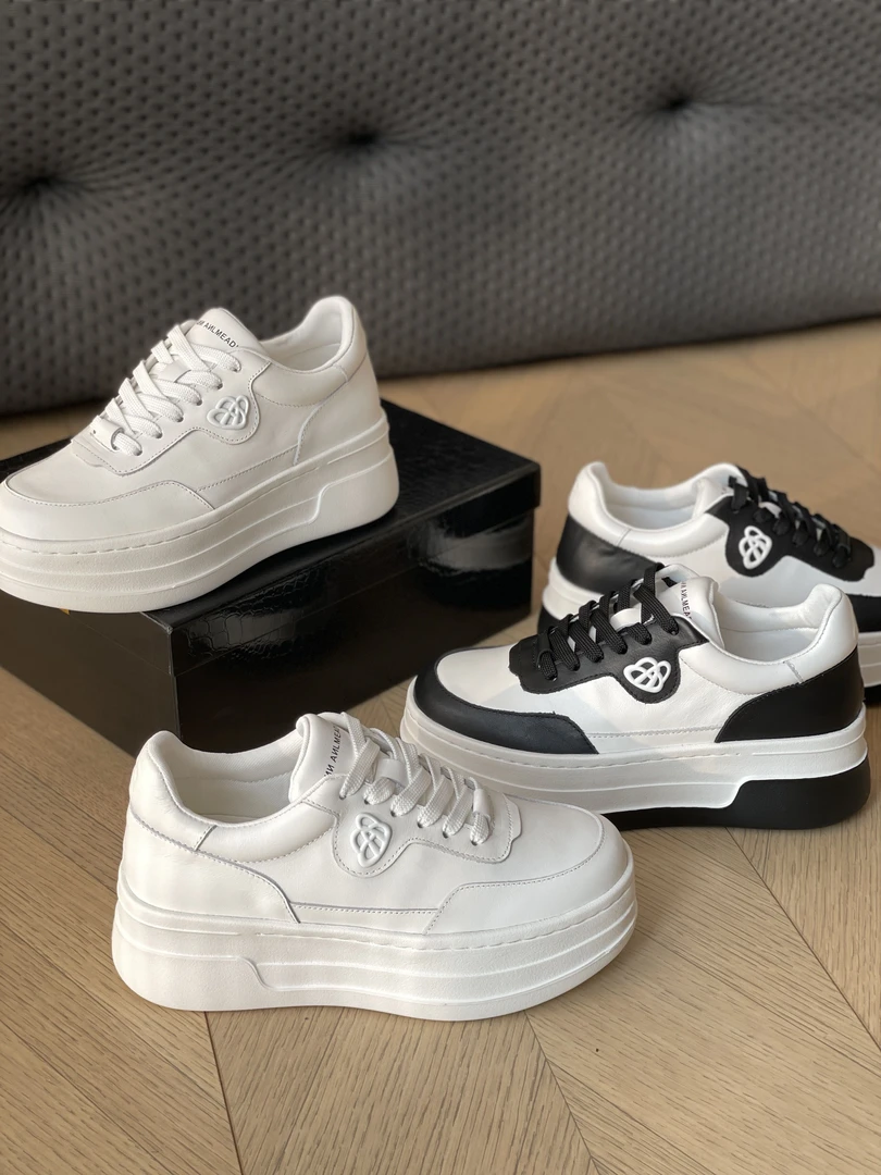 广州欧货真皮牛皮厚底增高女鞋小白鞋2024新款春夏松糕底休闲鞋潮