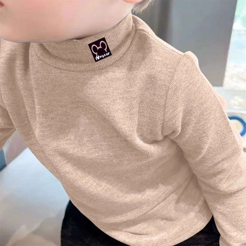 双面德绒打底衫秋反季宝宝韩版儿童长袖上衣T恤男女童保暖半高领