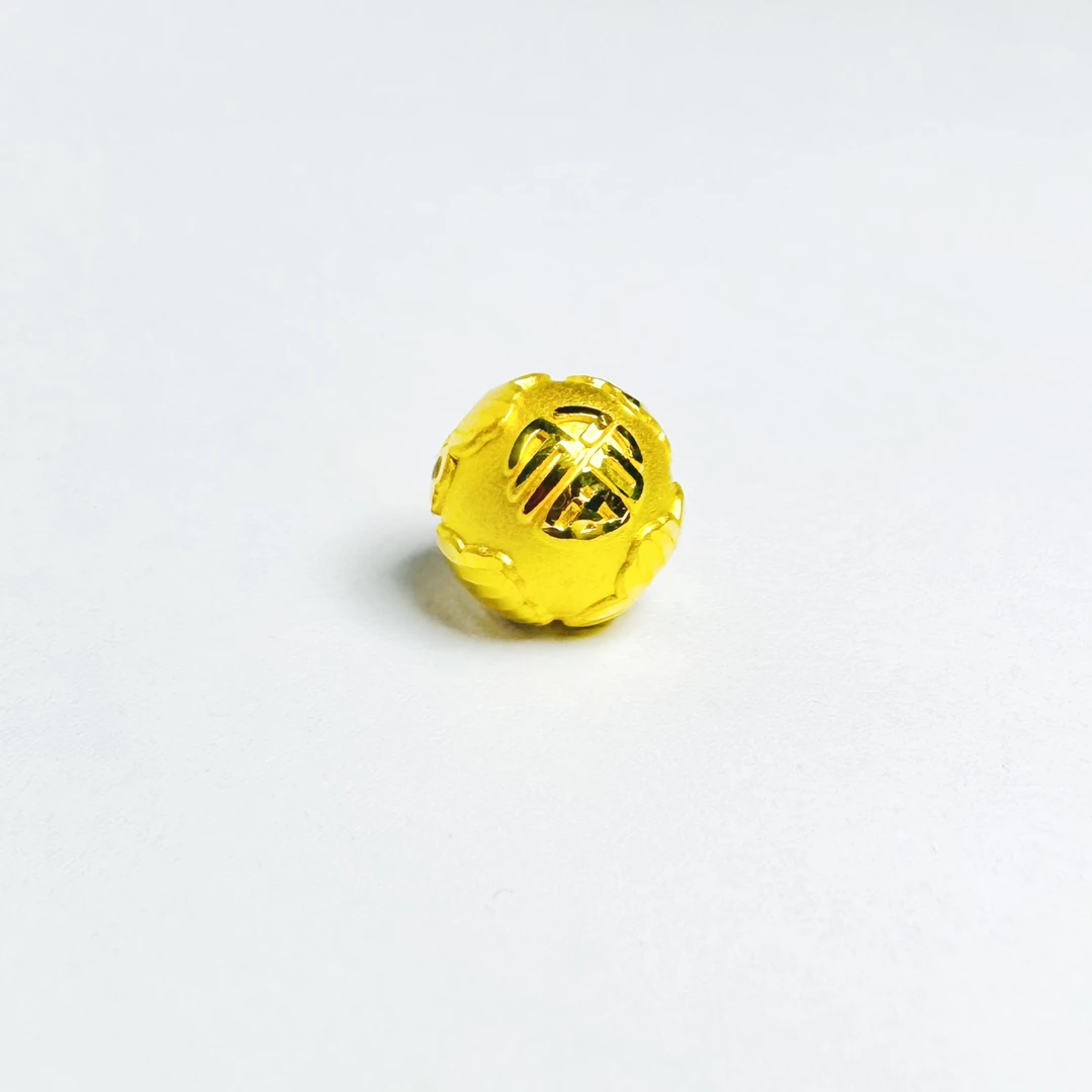 足金999卡福气珠10mm【精品硬金】