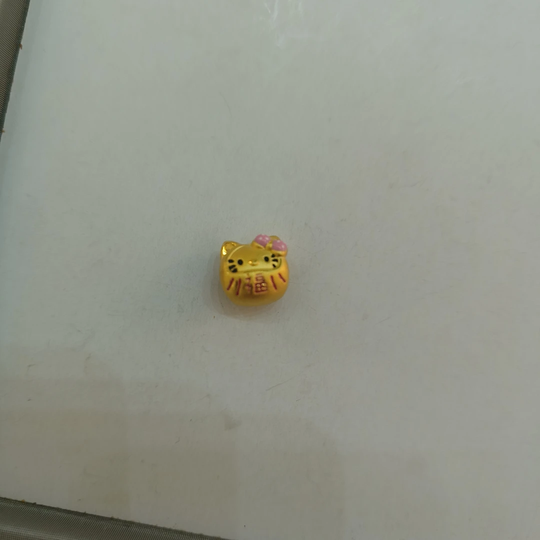 足金999达摩福字猫猫kt【精品珐琅】1.03