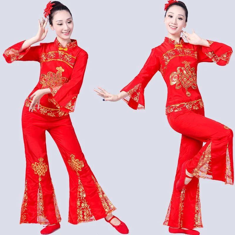 秧歌服演出服女新款成人中老年广场舞现代古典舞喜庆开门红舞蹈服