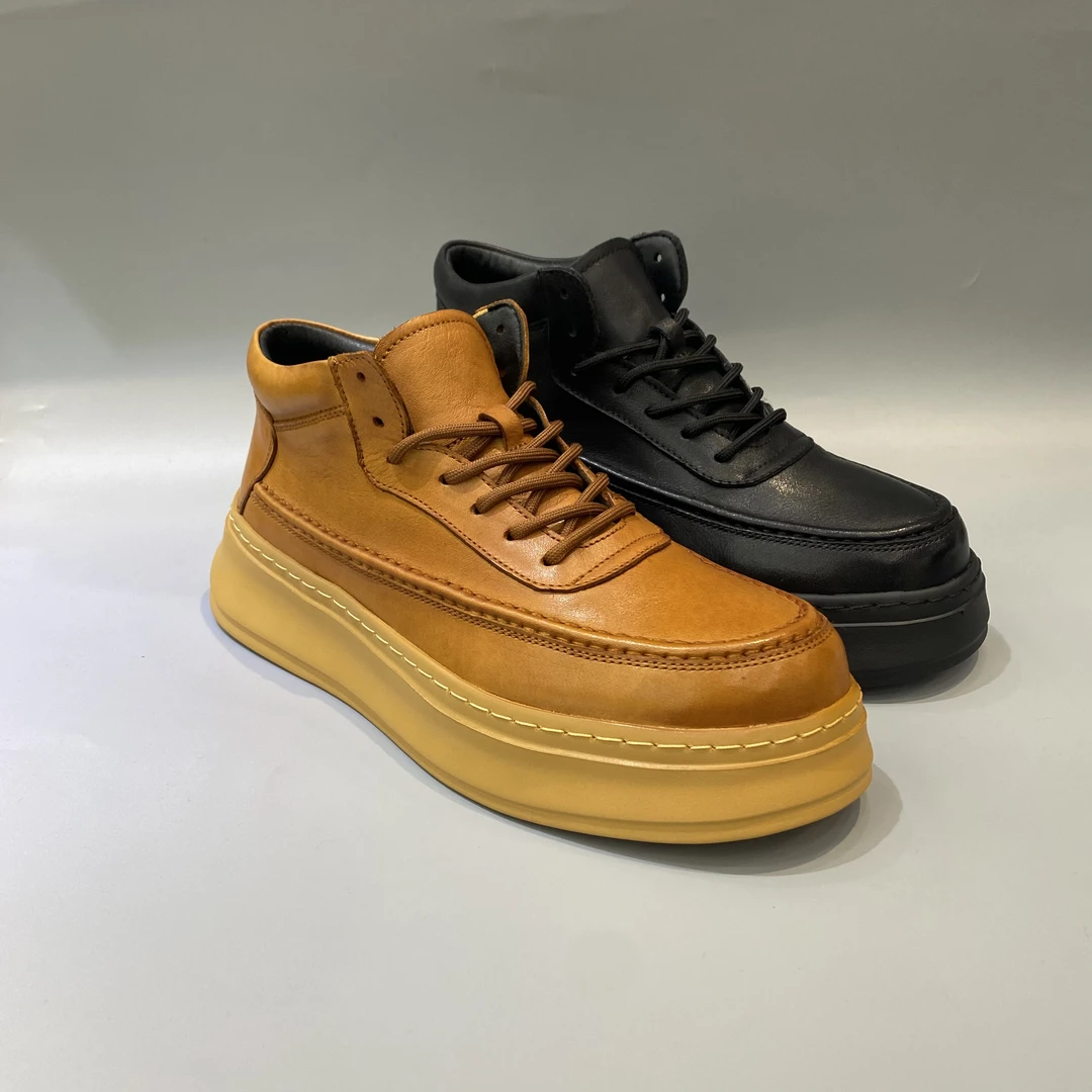 男士新款冬季运动款休闲皮鞋里有加绒7087