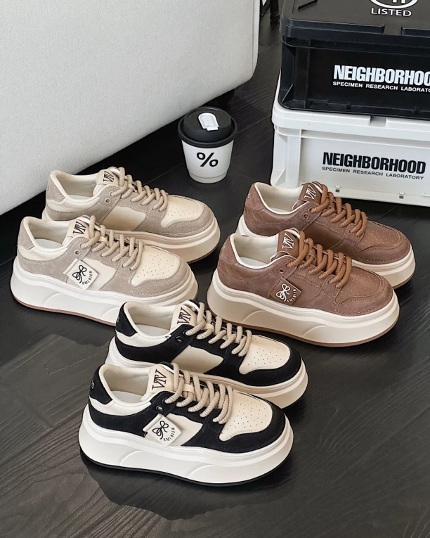 2024秋季新款厚底百搭休闲鞋韩版松糕底板鞋女鞋6688