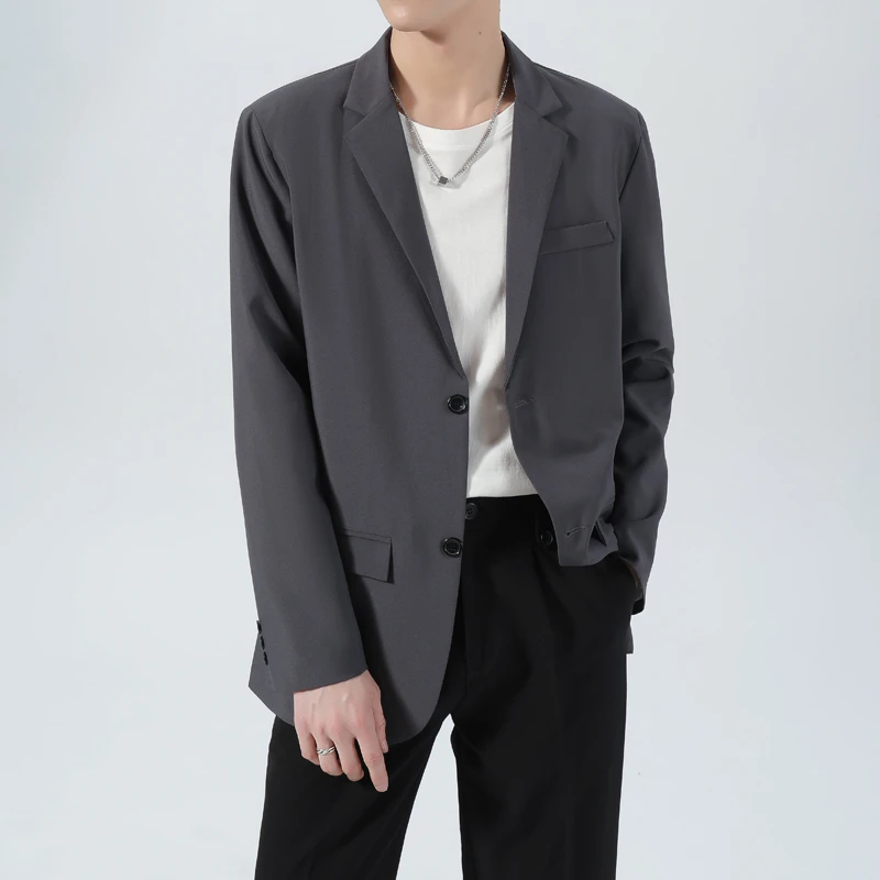 轻熟高级感休闲西服男士潮牌气质款痞帅小西装外套宽松时髦上衣服